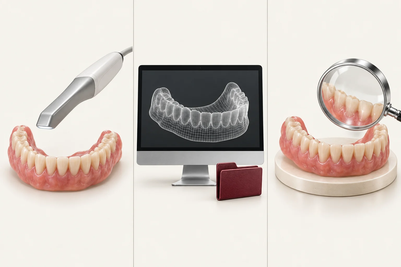 Scanner recording a dental arch